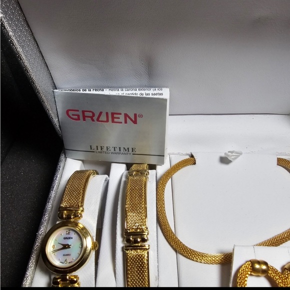 Gruen Ladies Quartz Watch GR7991 Working Set With Bracelet Necklace And Earrings - Picture 6 of 12